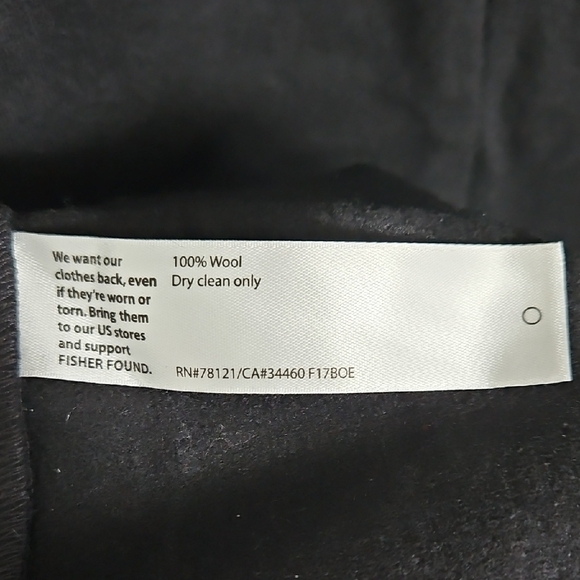 NWT Eileen Fisher Boiled Wool Jersey Women's Black Ballet Neck Shift Dress L - Picture 9 of 9